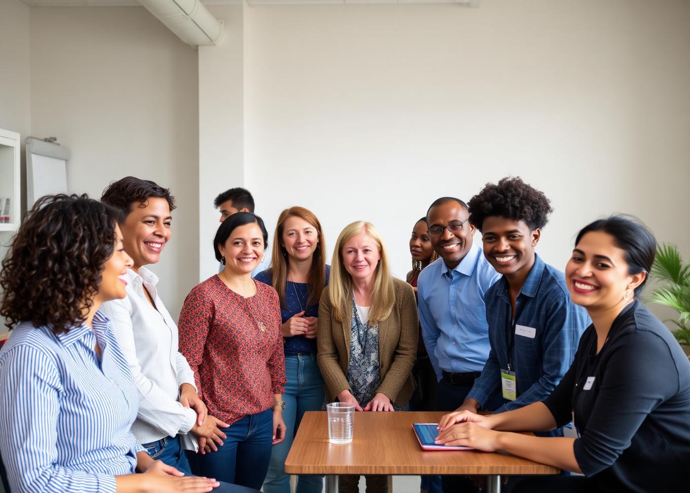 A team of community services staff during a workplace training session
